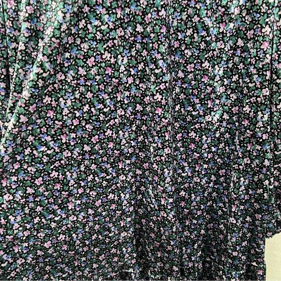 Wild Fable Velvet Floral Long Sleeve Puff Shoulder Boho Dress Size L - Picture 9 of 15
